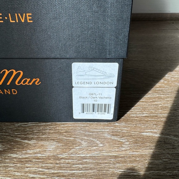 Good Man Brand Black Leather Sneakers Mens size 10 - Picture 7 of 9